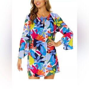 Brand new Women's Floral Bell-Sleeve Cover-Up Tunic
